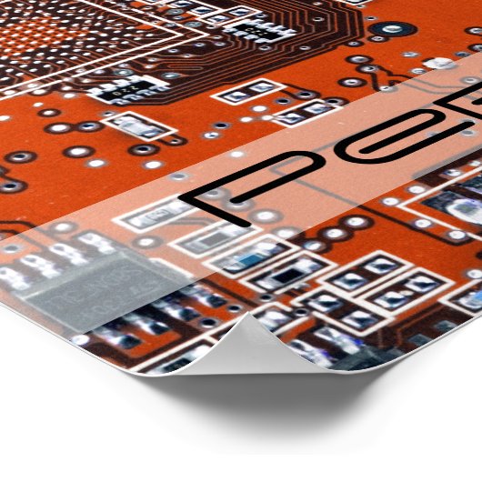 Poster Carte circuit imprimé circuit orange PCB (Coin)