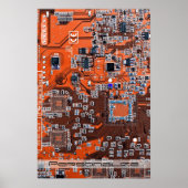 Poster Carte circuit imprimé circuit orange PCB (Devant)