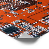 Poster Carte circuit imprimé circuit orange PCB (Coin)