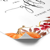 Poster Carte citrouille de chute d'aquarelle et cadeaux (Coin)