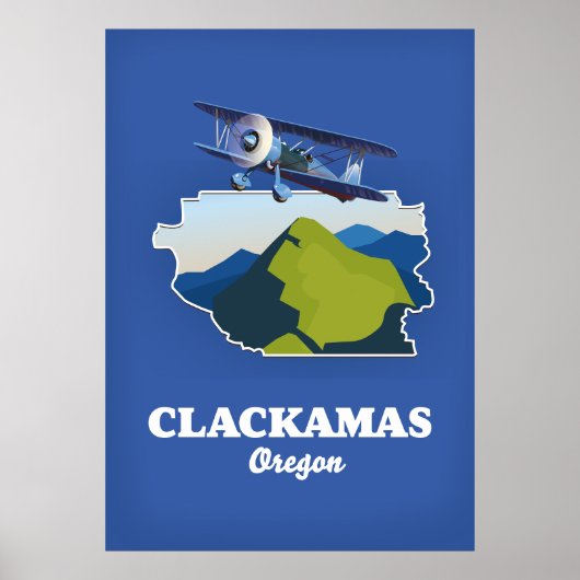 Poster Carte Clackamas Oregon USA (Devant)