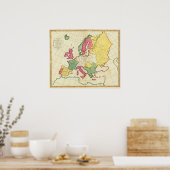 Poster Carte claire Europe (Cuisine)