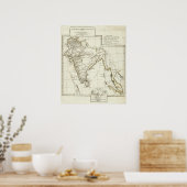 Poster Carte classique de l'Asie du Sud (Cuisine)