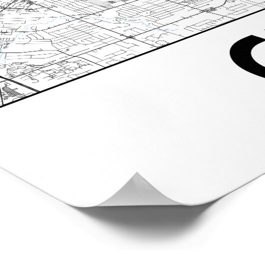 Poster Carte Cleveland (Coin)