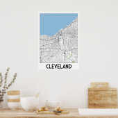 Poster Carte Cleveland (Cuisine)