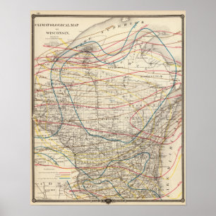 Poster Carte climatologique du Wisconsin