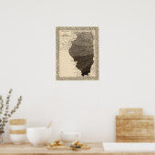 Poster Carte climatologique, Illinois (Cuisine)