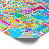 Poster Carte colorée Atlanta (Coin)