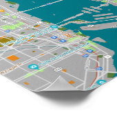 Poster Carte colorée de Miami (Coin)