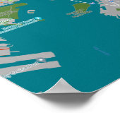 Poster Carte colorée de NYC (Coin)