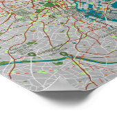 Poster Carte colorée de Tokyo (Coin)