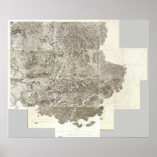 Poster Carte composite de la France (Devant)