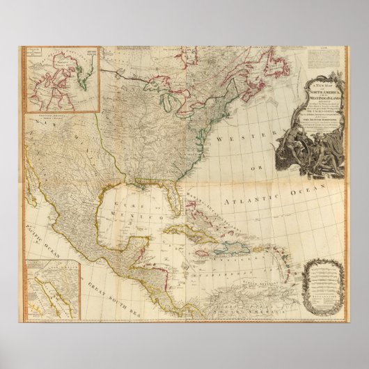 Poster Carte composite de l'Amérique du Nord (Devant)