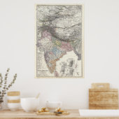 Poster Carte composite de l'Inde, Asie (Cuisine)