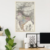 Poster Carte composite de l'Inde, Asie (Bureau à domicile)