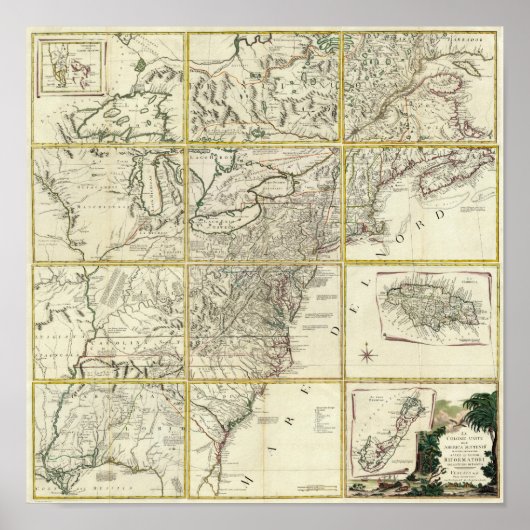 Poster Carte composite des États-Unis (Devant)