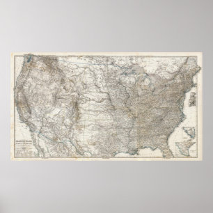 Poster Carte composite des États-Unis d'Amérique