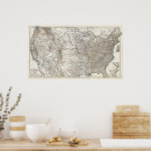 Poster Carte composite des États-Unis d'Amérique (Cuisine)