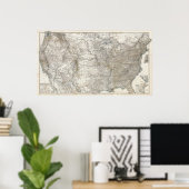 Poster Carte composite des États-Unis d'Amérique (Bureau à domicile)