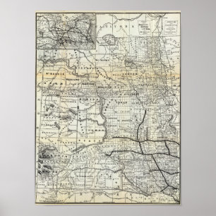 Poster Carte correcte du Dakota