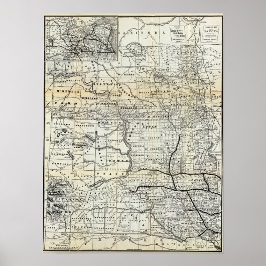 Poster Carte correcte du Dakota (Devant)