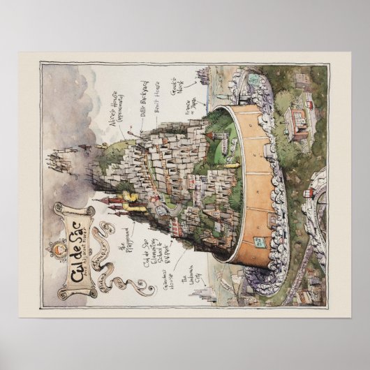 Poster Carte Cul de Sac et des lieux adjacents (Devant)