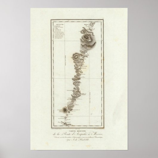 Poster Carte d'Acapulco à Mexico (Devant)