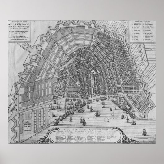 Poster Carte d'Amsterdam, 1662 (Devant)