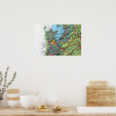 Poster Carte d'Amsterdam, Pays-Bas (Cuisine)