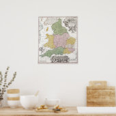 Poster Carte d'Angleterre | 1760 (Cuisine)