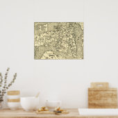 Poster Carte d'Angleterre dans la Geographia Universalis (Cuisine)