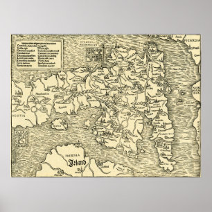 Poster Carte d'Angleterre dans la Geographia Universalis