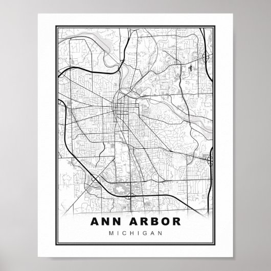Poster Carte d'Ann Arbor (Devant)