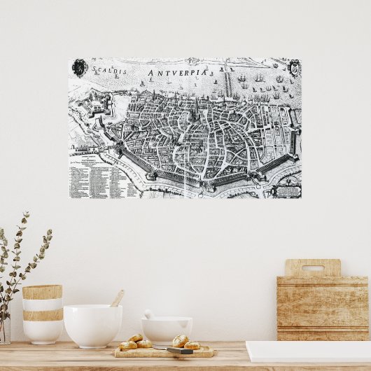 Poster Carte d'Anvers (Cuisine)