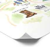 Poster Carte d'aquarelle du pays Austin Texas Hill (Coin)