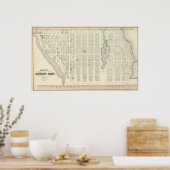 Poster Carte d'Asbury Park, comté de Monmouth, New Jersey (Cuisine)