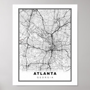 Poster Carte d'Atlanta