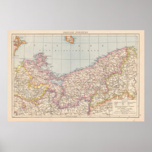Poster Carte d'atlas de Pommern