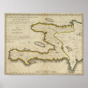 Poster Carte d'atlas du Haïti