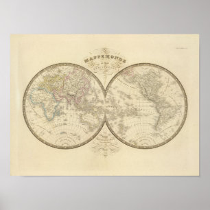Poster Carte d'atlas du monde