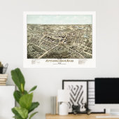 Poster Carte d'Attleborough, Massachusetts de 1878 (Bureau à domicile)