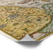 Poster Carte de 1596 Asie Renaissance-ère (Coin)