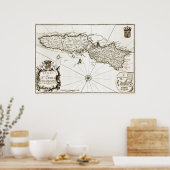 Poster Carte de 1671 Sainte-Croix Virgin Islands Danish W (Cuisine)