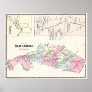 Poster Carte de 1867. Armonk, Westchester County, New Yor
