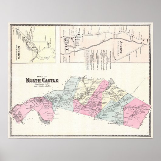 Poster Carte de 1867. Armonk, Westchester County, New Yor (Devant)