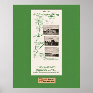 Poster Carte de 1914, Pain de sucre Mt à Hot Creek Range