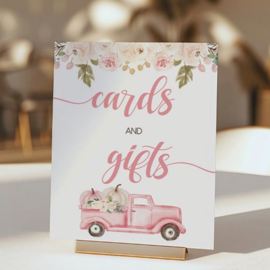 Poster Carte de Baby shower et chèque-cadeau citrouille