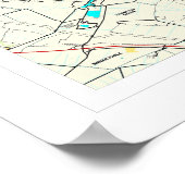 Poster Carte de Bagdad City Iraq - 2003 (Coin)