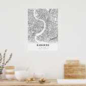 Poster Carte de Bangkok (Cuisine)