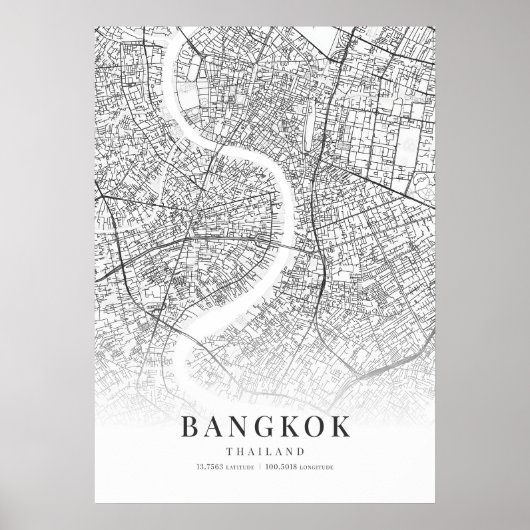 Poster Carte de Bangkok (Devant)